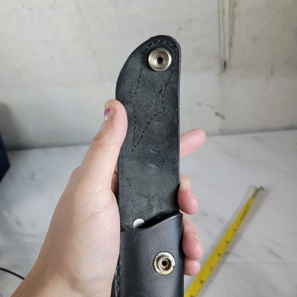 GENUINE Black LEATHER CUSTOM HANDMADE SHEATH FOR KNIFE‎ HOLSTER Snake